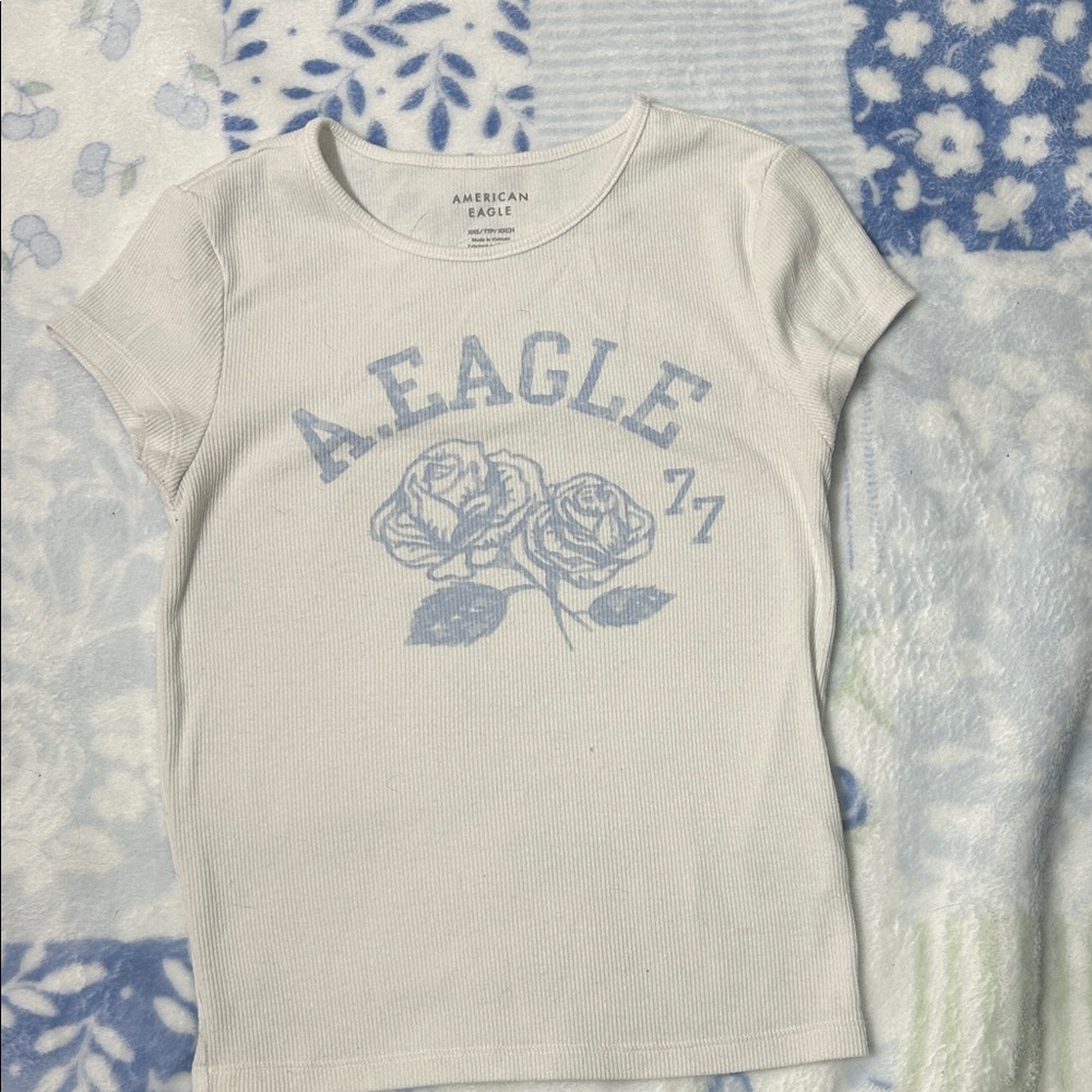 American Eagle Outfitters Kids Light Blue Graphic Tee